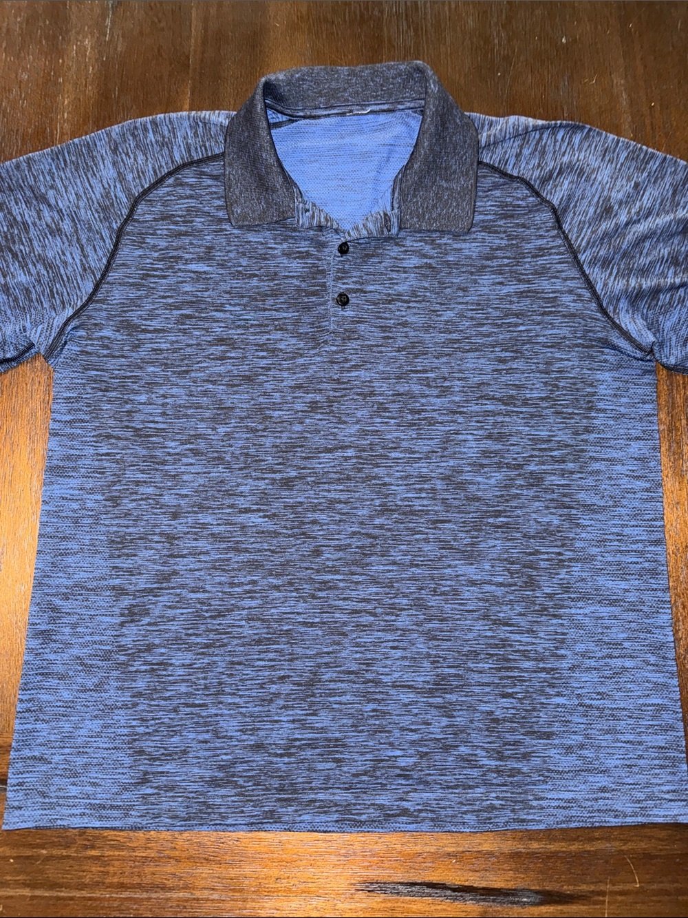 Lululemon Metal Vent Tech Men's Heathered Navy and Black Polo Large